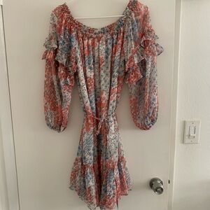 Spring Floral Boho Long Sleeve Dress